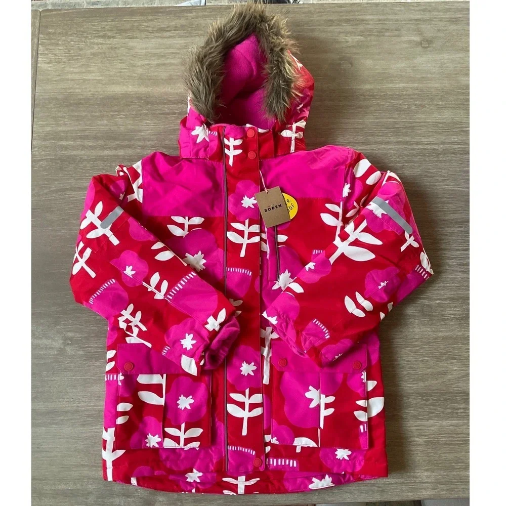 Mini Boden Girls All-Weather Waterproof Coat Giant Pink 11/12Y New With Tags‎